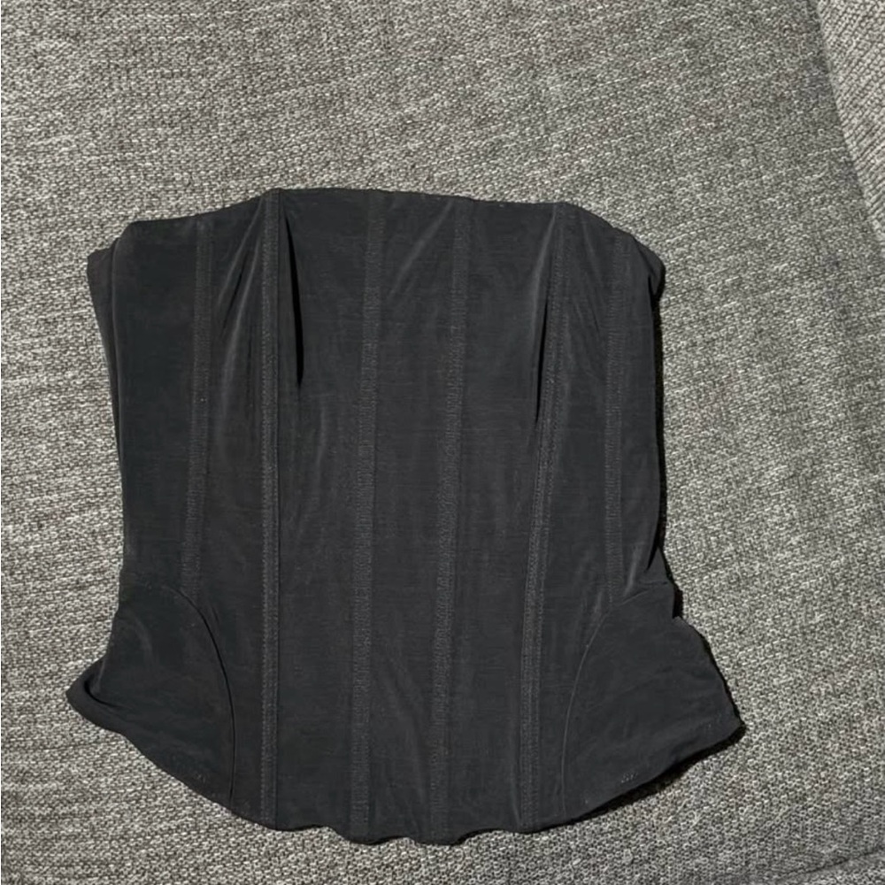Garage Black Strapless Boned Bustier Top